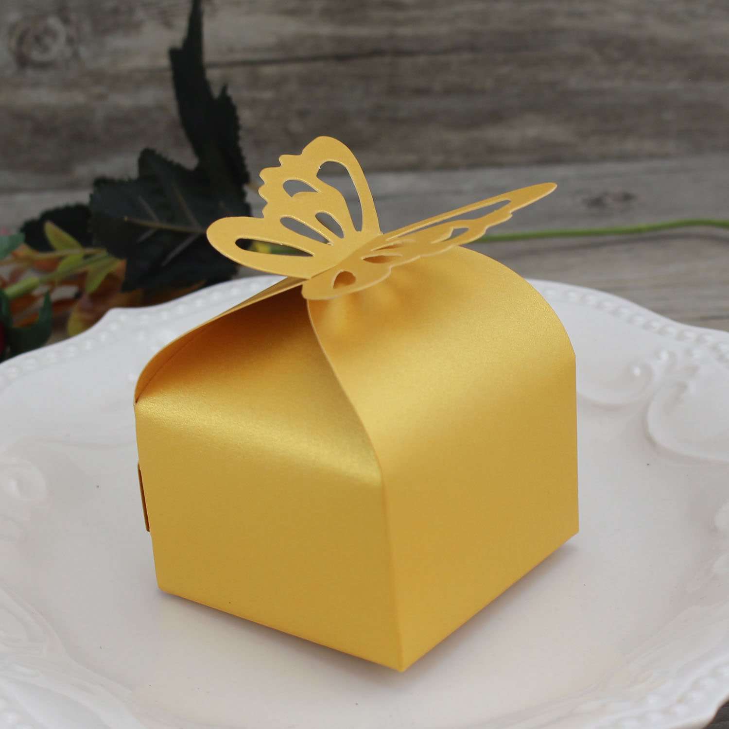 Butterfly Candy Box Iridescent Paper Wedding Box Customized 